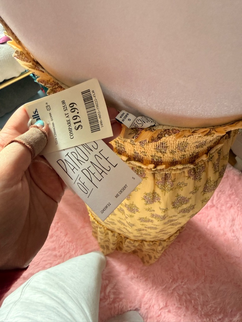 Patrons of Peace Yellow Floral Maxi Dress with Ruffle Bodice - Picture 3 of 4